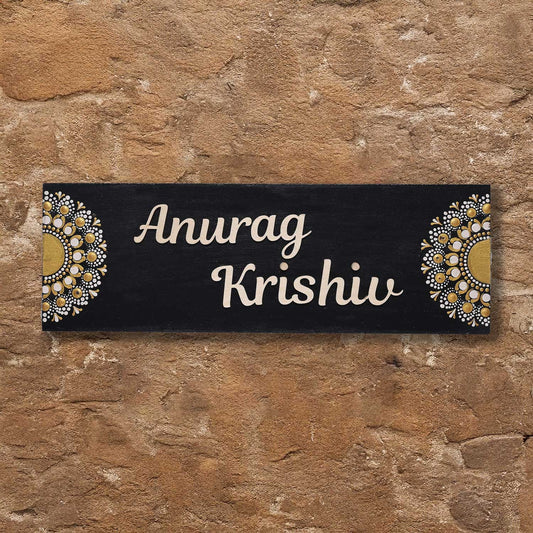 Midnight Gold Mandala Nameplate