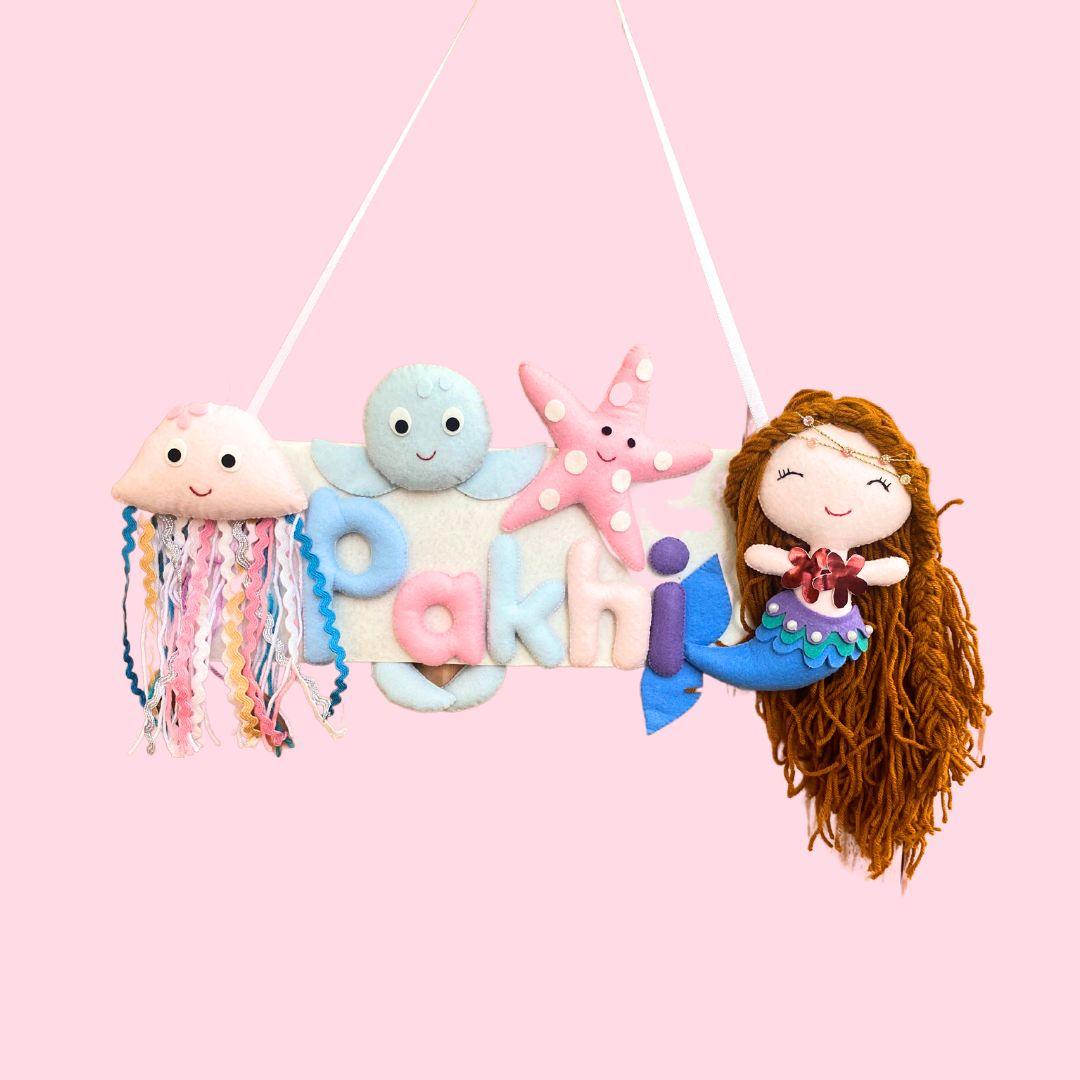 Mystical Mermaid - Hanging Name Plate for Children - Housenama