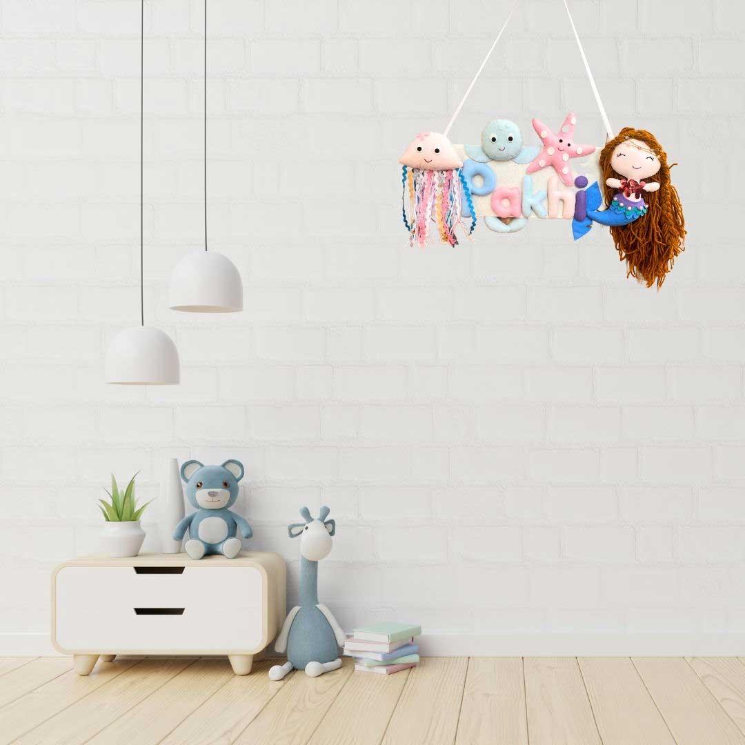 Mystical Mermaid - Hanging Name Plate for Children - Housenama