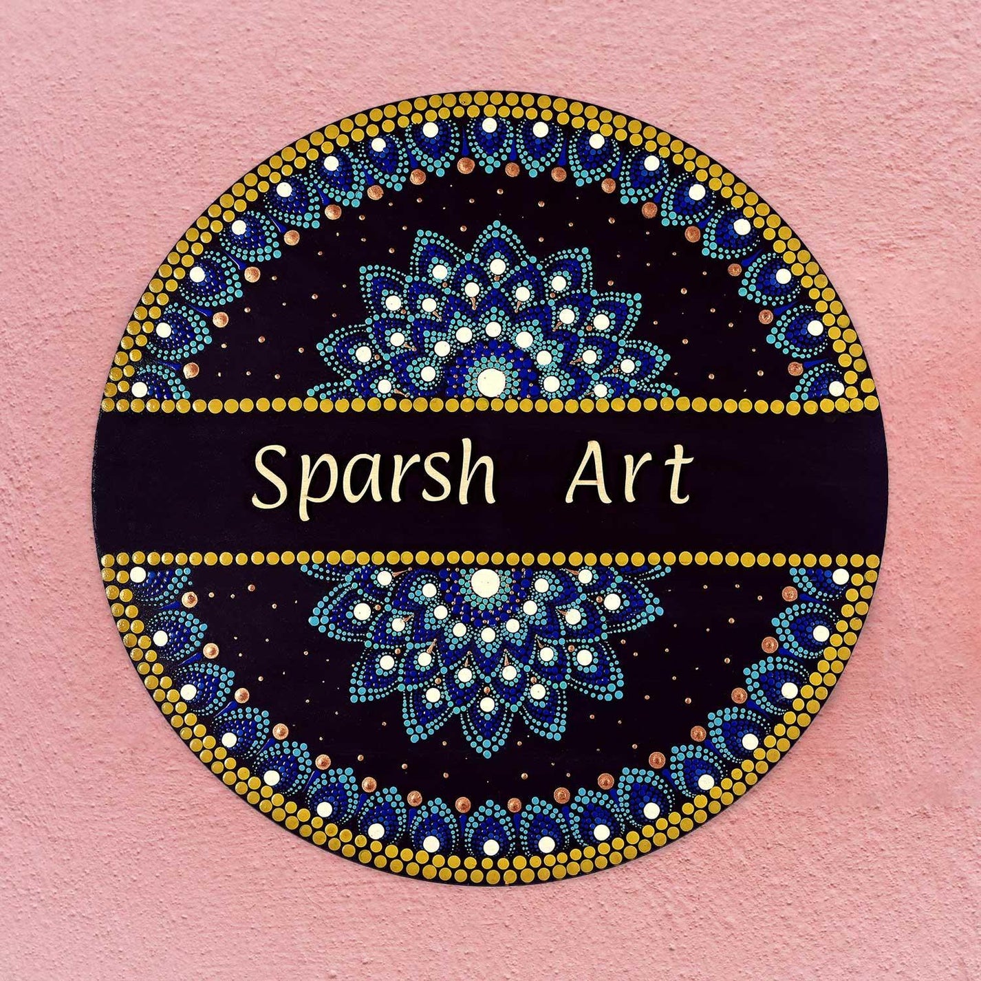 Night Sky Mandala Nameplate | Hand-crafted | 14 inch diameter – Housenama