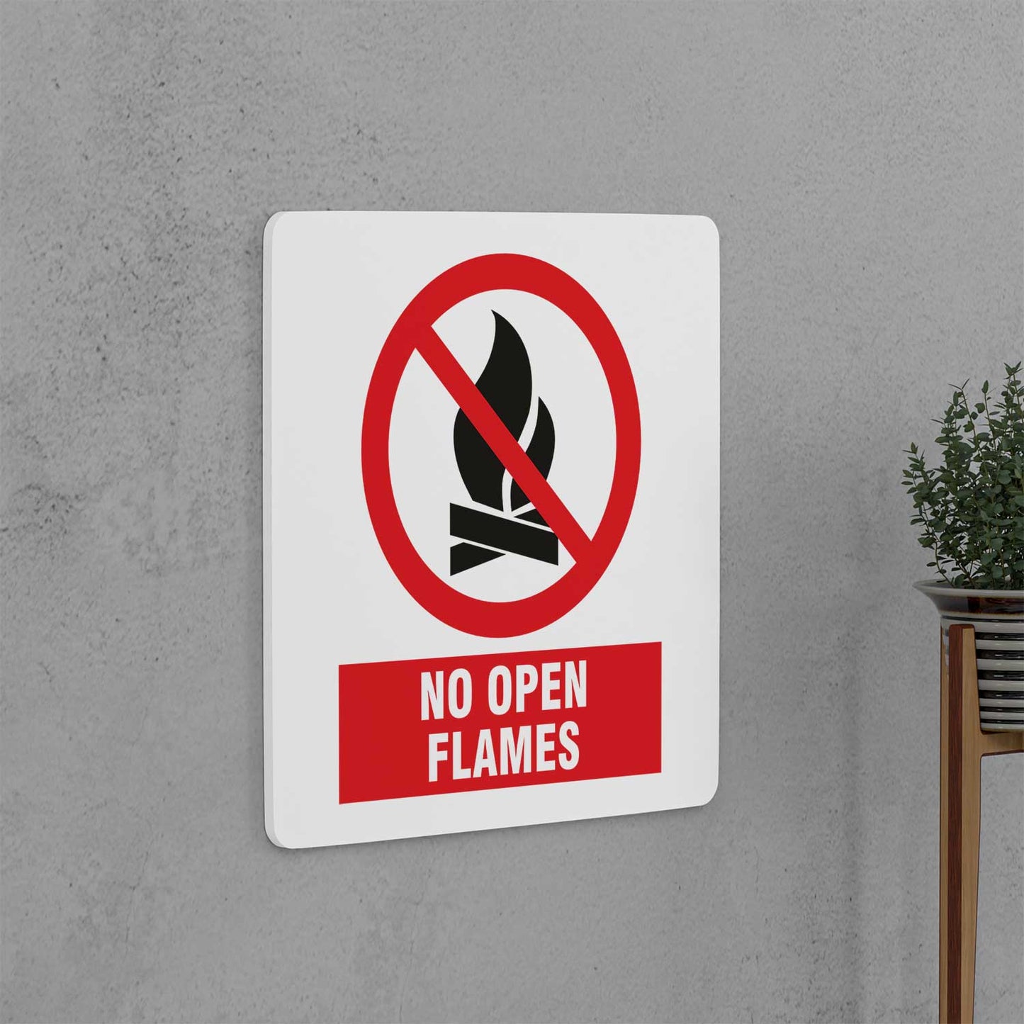 No Open Flames Sign