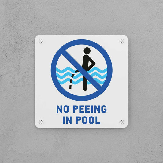 No Peeing in Pool Sign - Housenama