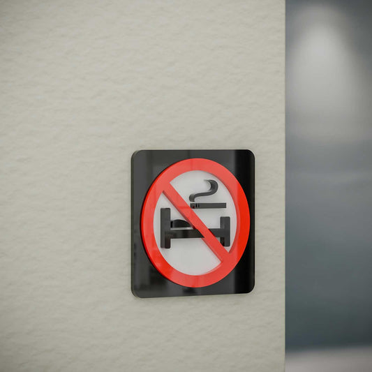Non-Smoking Room - Layered 3D Prohibition Sign - Housenama