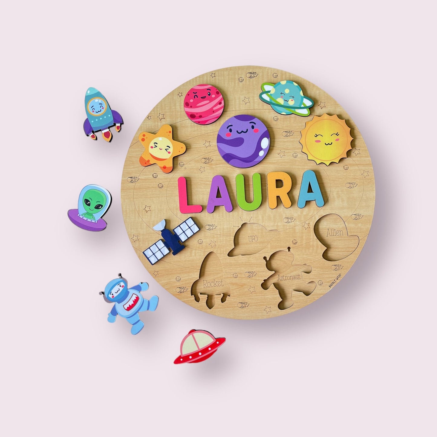 Personalised Wooden Name Puzzle - Outer Space