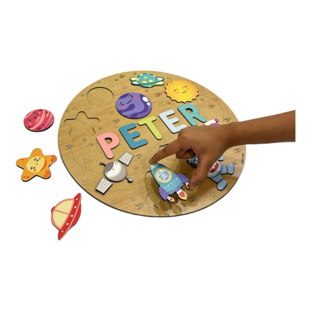 Personalised Wooden Name Puzzle - Outer Space