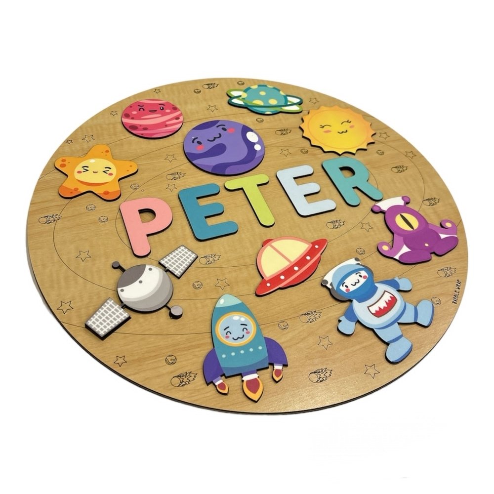 Personalised Wooden Name Puzzle - Outer Space