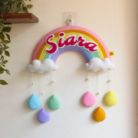 Pastel Rainbow Felt Name Plate