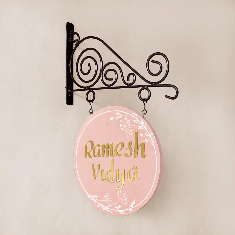 Peach Whisper - Minimal Hand-painted Hanging Nameplate - Housenama