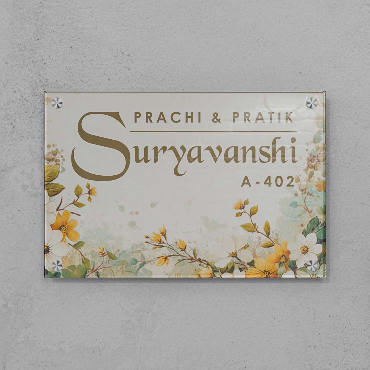 Petals & Whispers - Acrylic Name Plate - Housenama