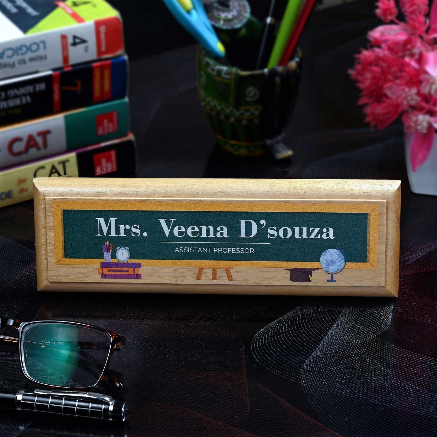 Professional Desk Name Plate for School Teachers - Housenama