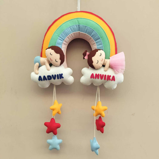 Rainbow Cloud Twin - Felt Wall Hanging