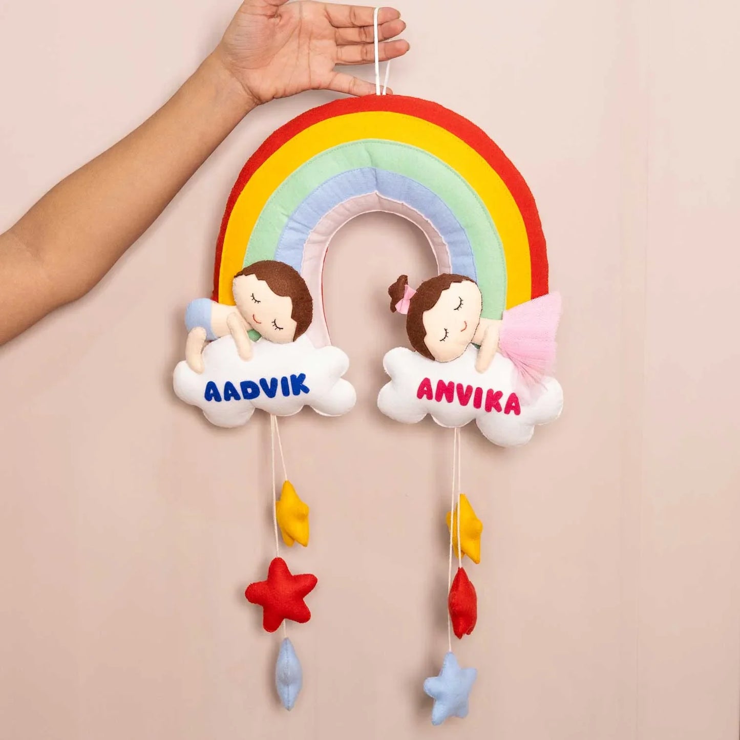 Rainbow Cloud Twin - Felt Wall Hanging