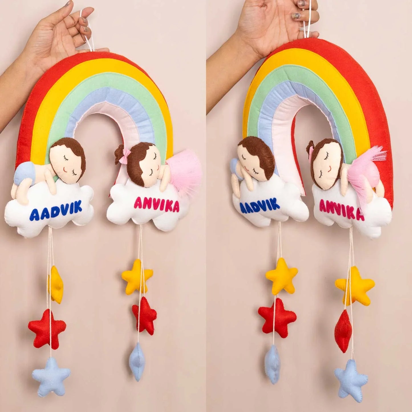 Rainbow Cloud Twin - Felt Wall Hanging