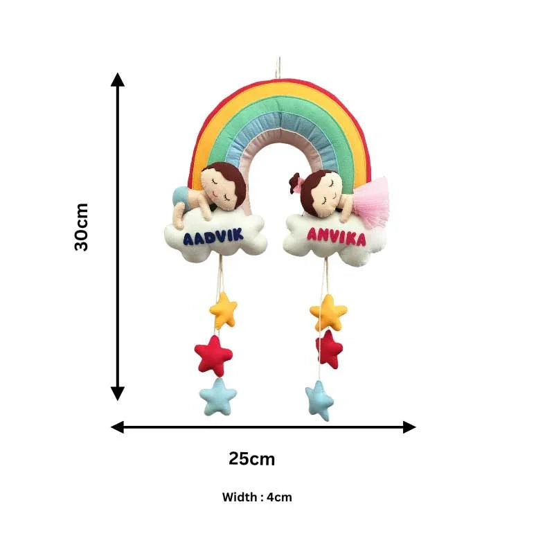 Rainbow Cloud Twin - Felt Wall Hanging