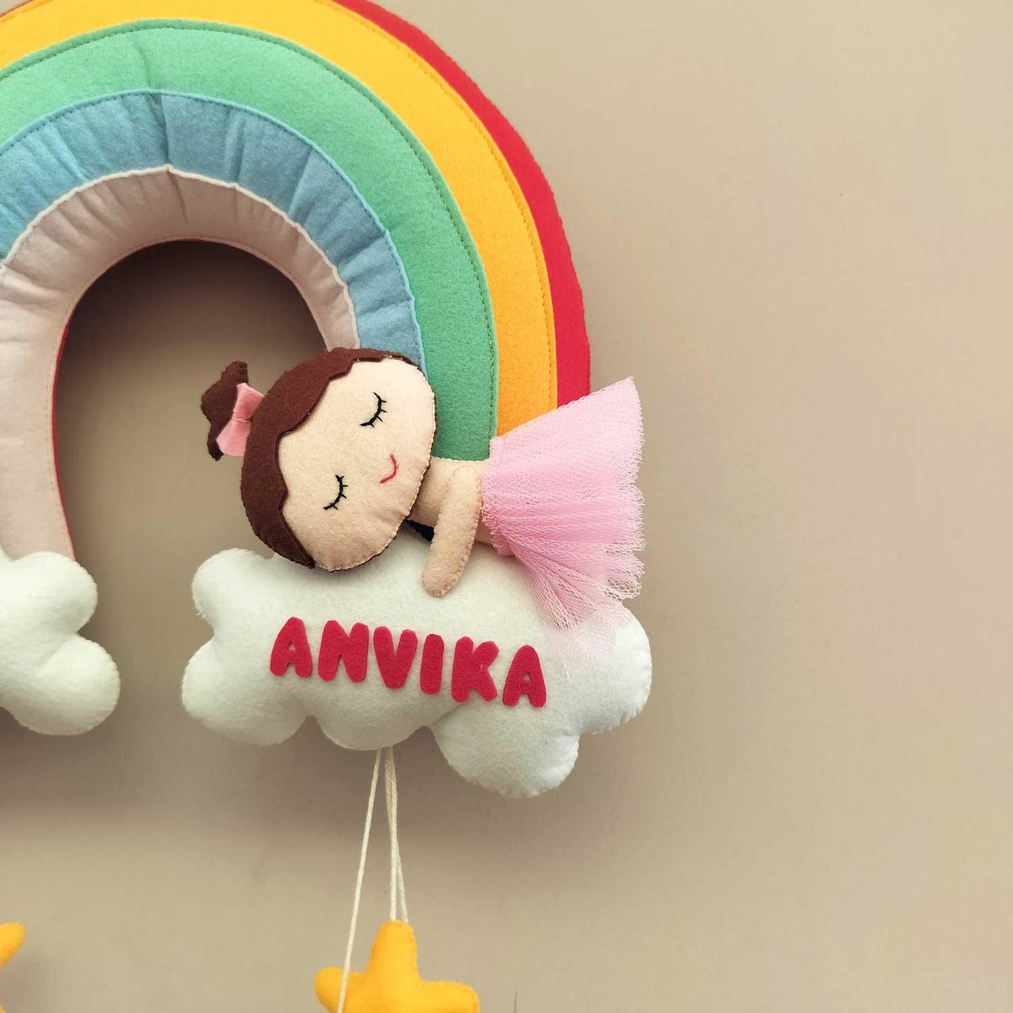 Rainbow Cloud Twin - Felt Wall Hanging