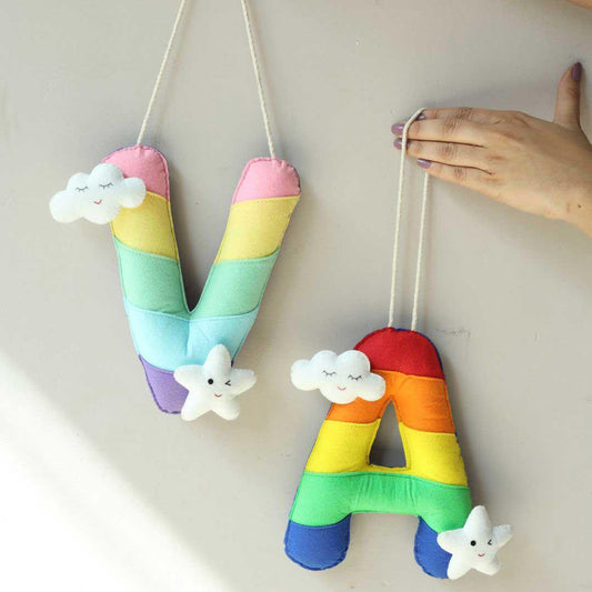 Rainbow Jumbo Letters - Customized Felt Monograms for Children