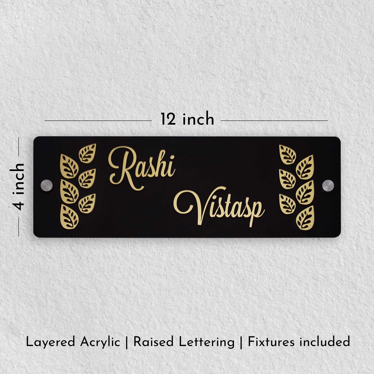 Rashi Vistasp - Acrylic Name Plate with Raised Lettering - Housenama
