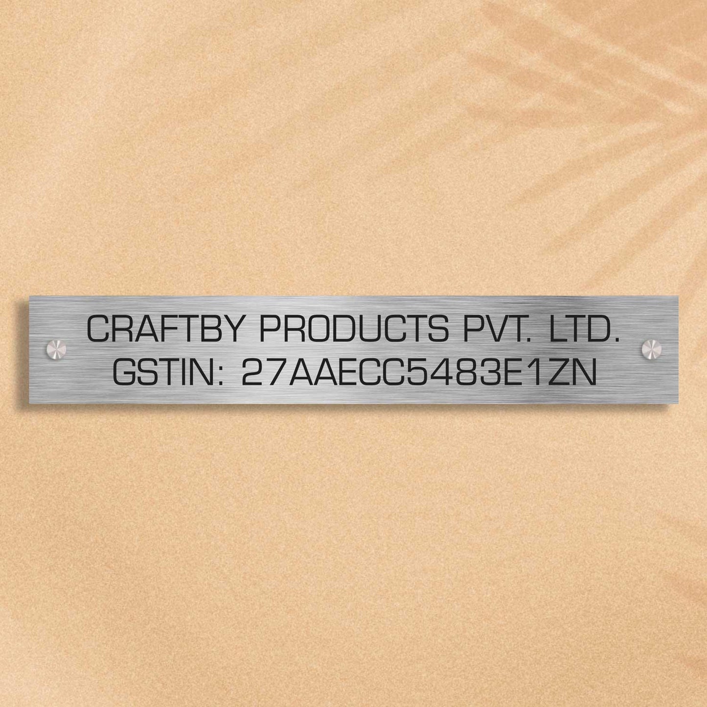 Rectanglica - Stainless Steel Company GST Name Plate - Housenama
