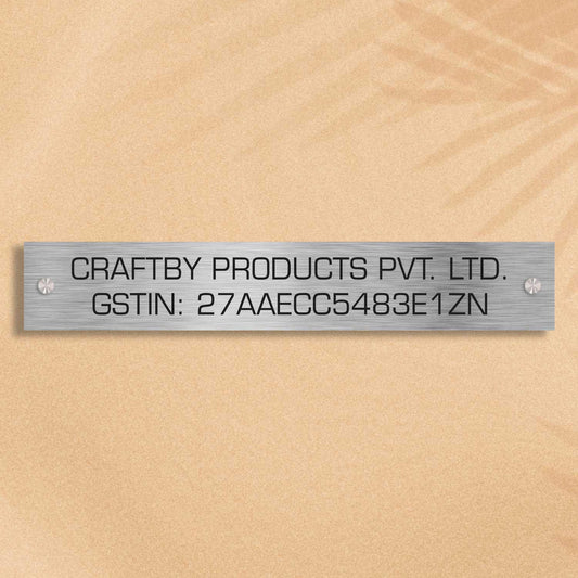 Rectanglica - Stainless Steel Company GST Name Plate - Housenama