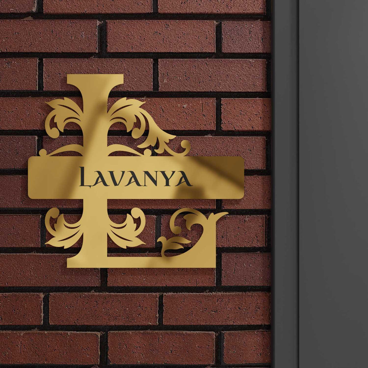 Regal Golden Monogram Nameplate – Housenama