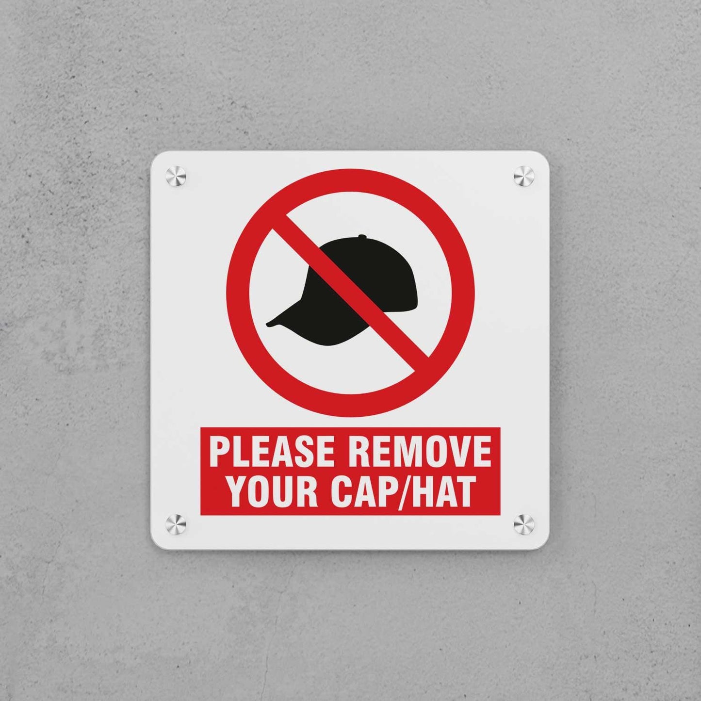 Remove Your Cap Sign - Housenama