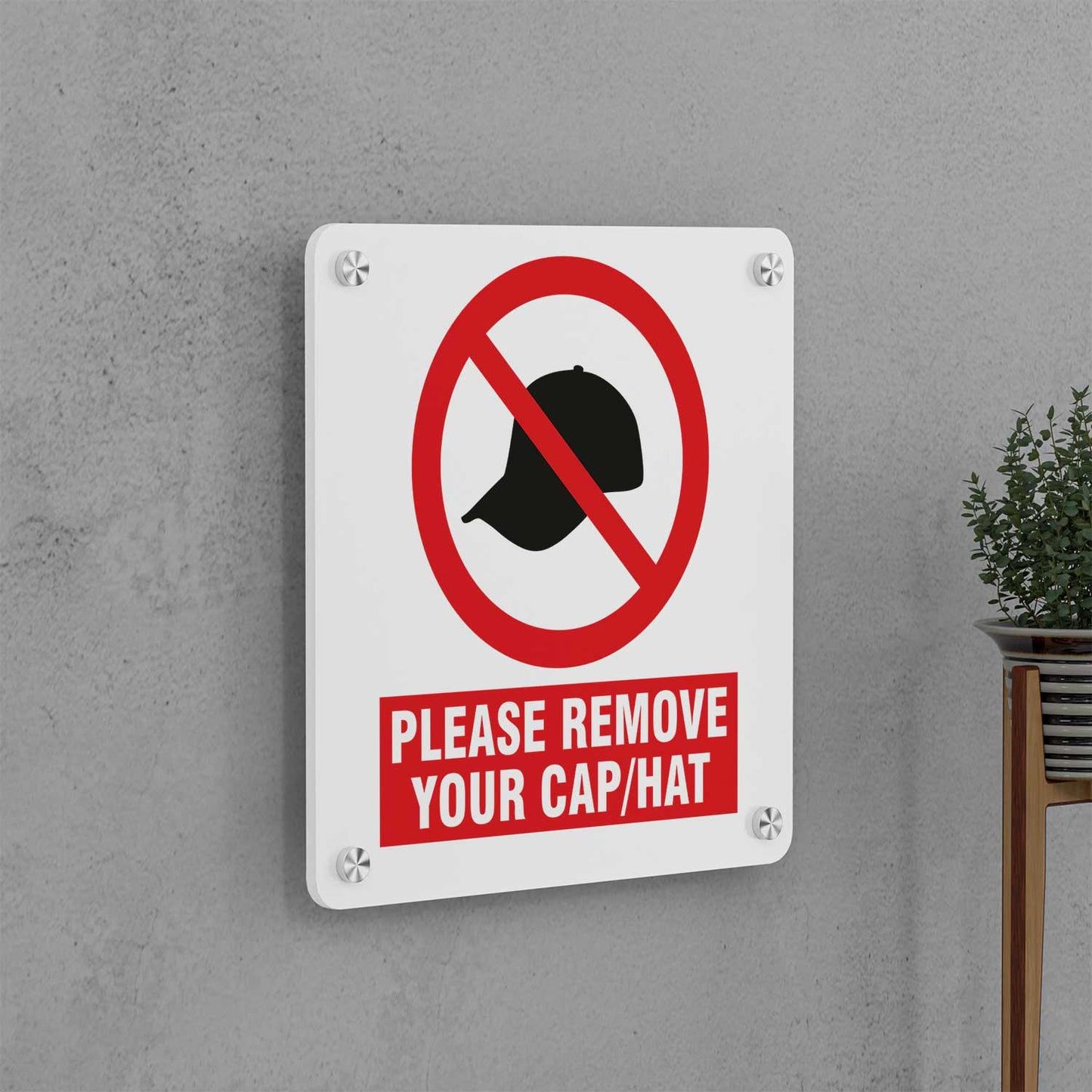 Remove Your Cap Sign - Housenama