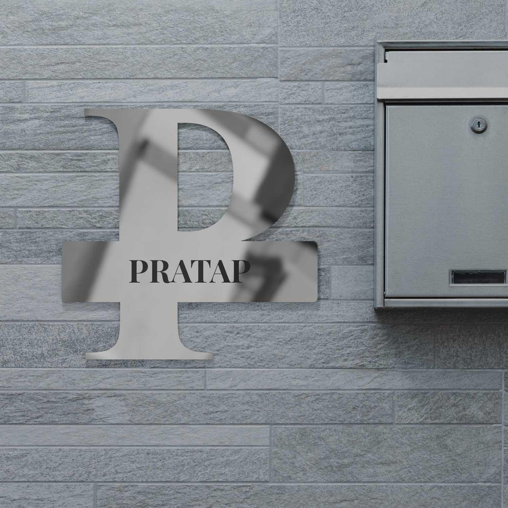 Roman Silver Monogram Nameplate – Housenama