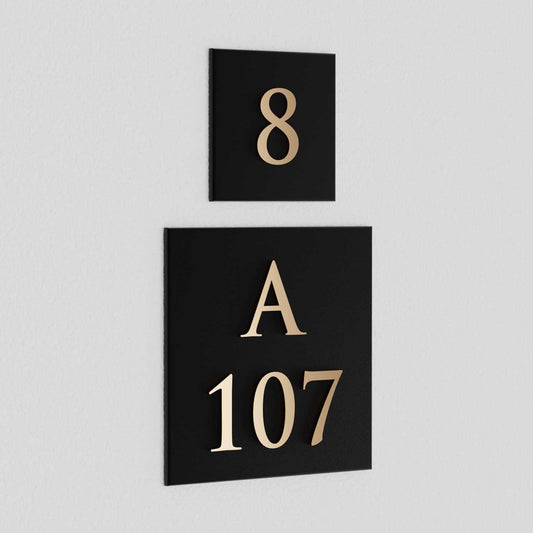 Bellissimo Brass Apartment Number Sign