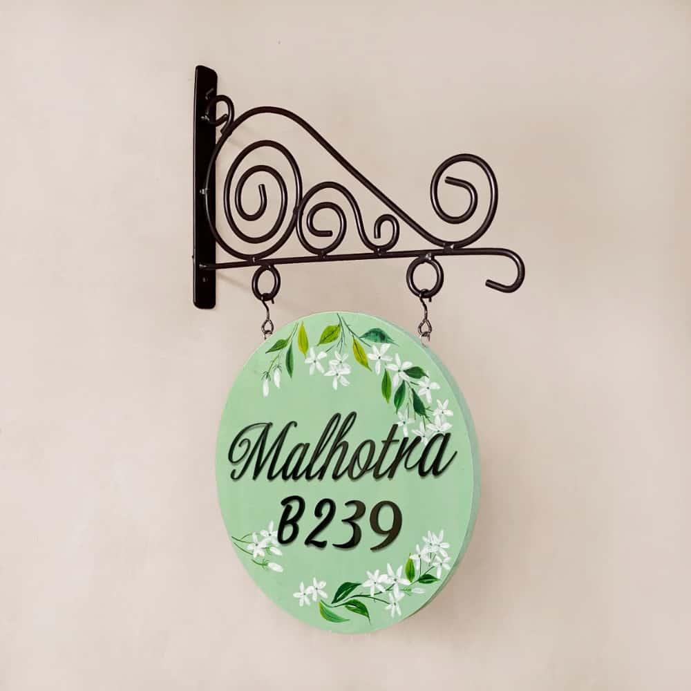 Satin Sage - Minimal Hand-painted Hanging Nameplate - Housenama