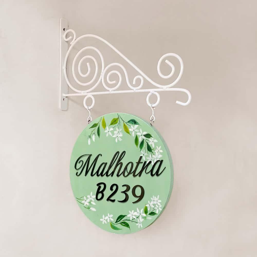 Satin Sage - Minimal Hand-painted Hanging Nameplate - Housenama