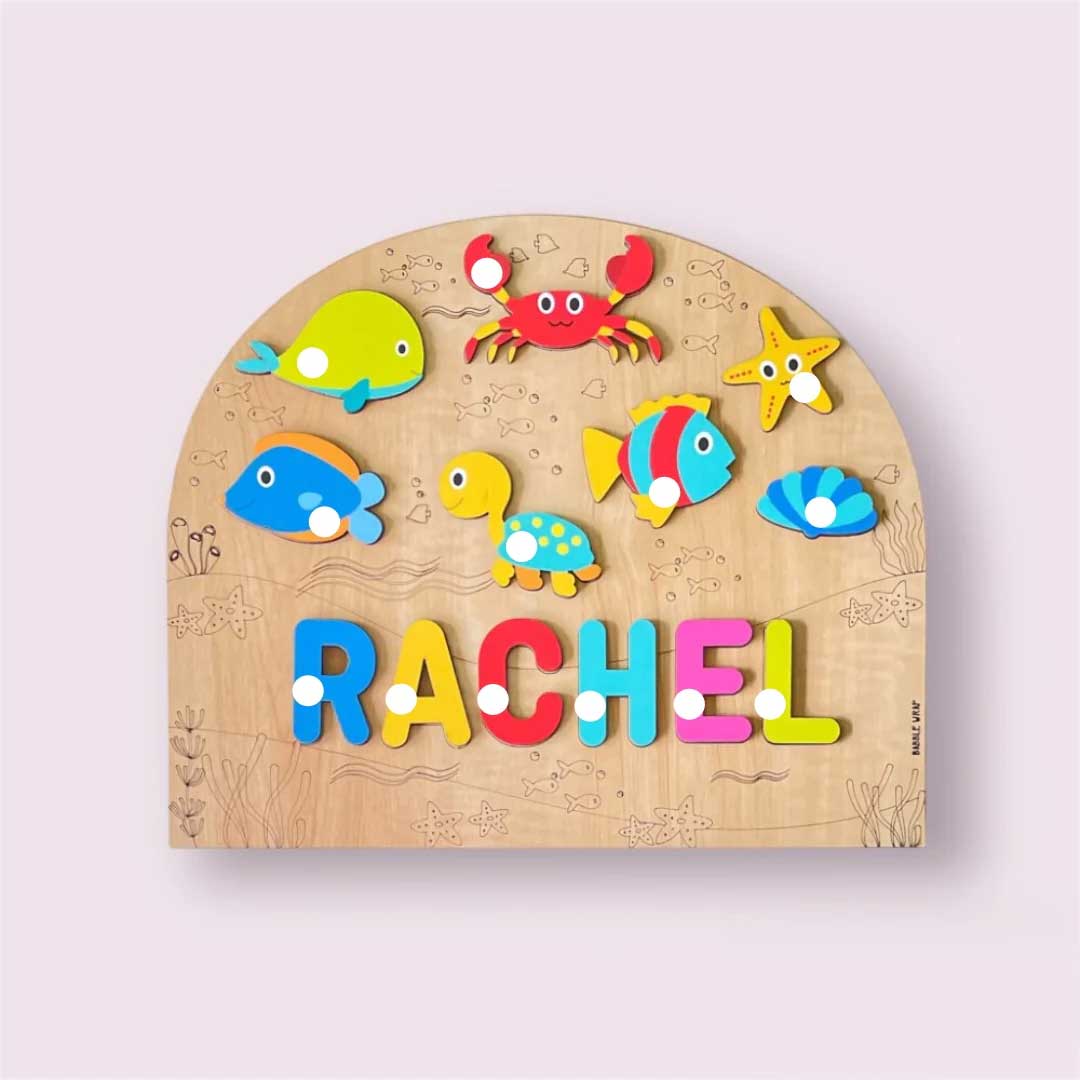 Personalised Wooden Name Puzzle - Sea Creatures