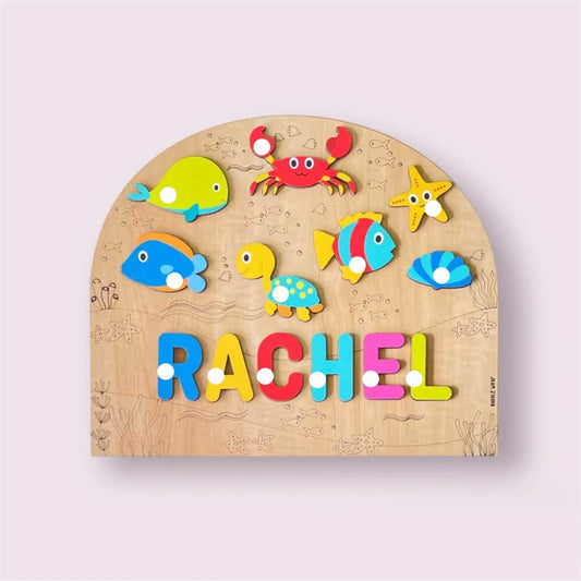 Personalised Wooden Name Puzzle - Sea Creatures