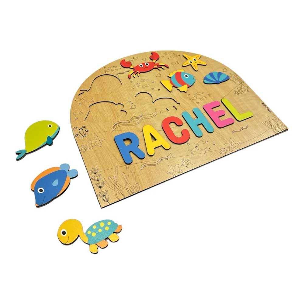 Personalised Wooden Name Puzzle - Sea Creatures