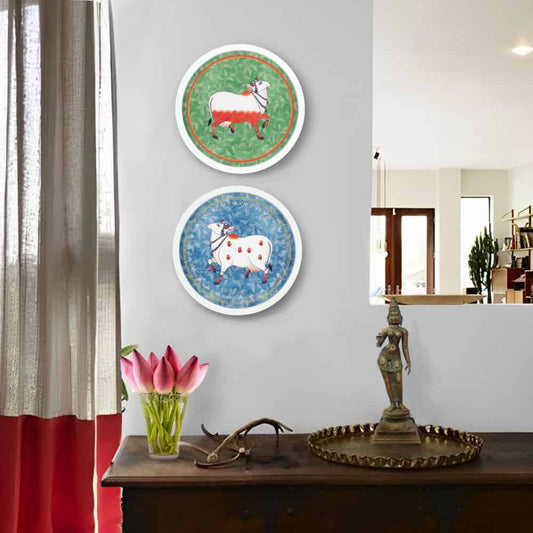 Gaay - Pichwai-style Framed Wall Art (Set of 2)