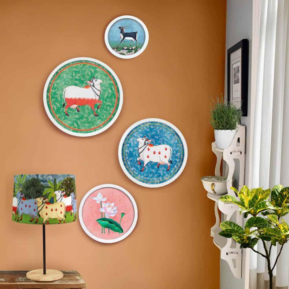Pichwai-style Framed Wall Art (Set of 4)