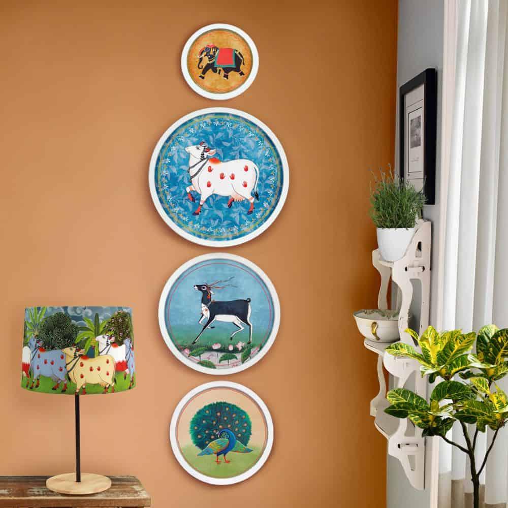 Pichwai-style Framed Wall Art (Set of 4)