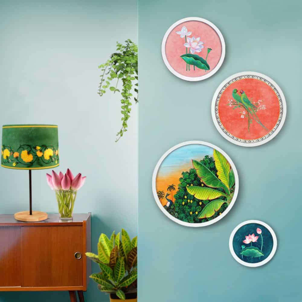 Pichwai-style Framed Wall Art (Set of 4)