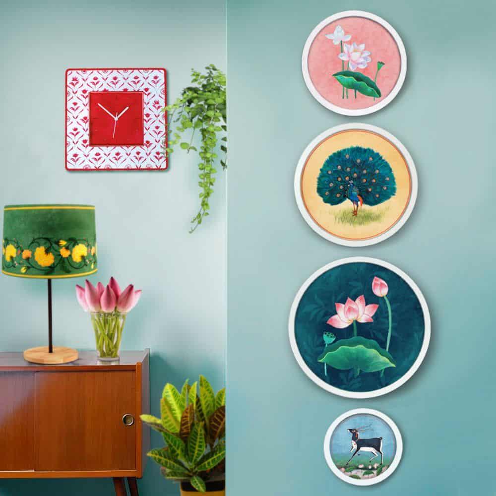 Pichwai-style Framed Wall Art (Set of 4)