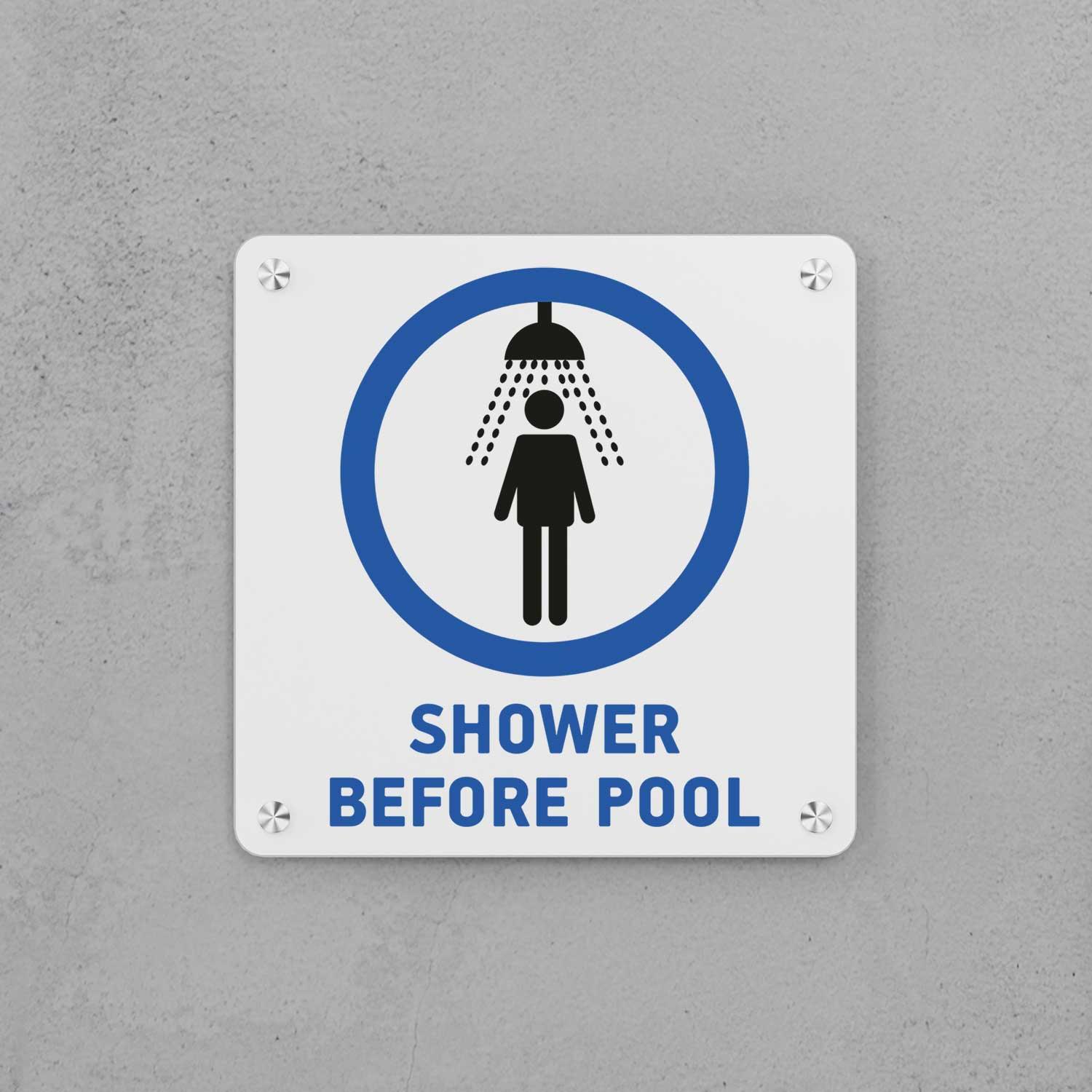 Shower Before Pool Sign - Housenama
