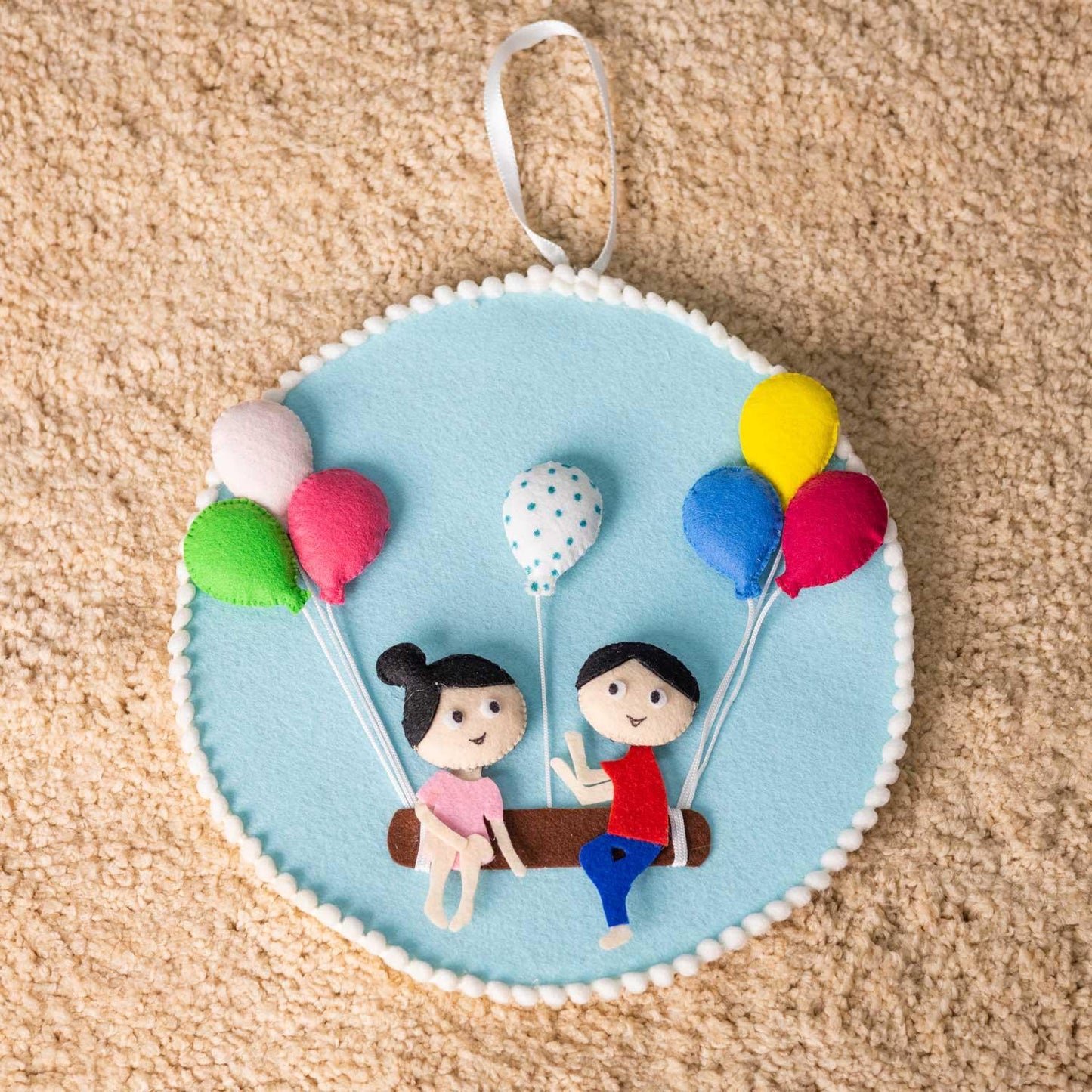 Sibling Swing - Felt Rakhi Wall Hanging