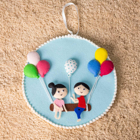 Sibling Swing - Felt Rakhi Wall Hanging