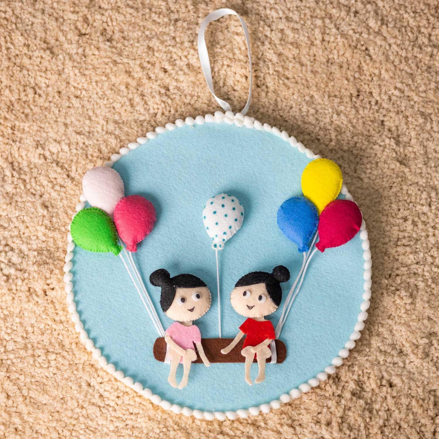 Sibling Swing - Felt Rakhi Wall Hanging