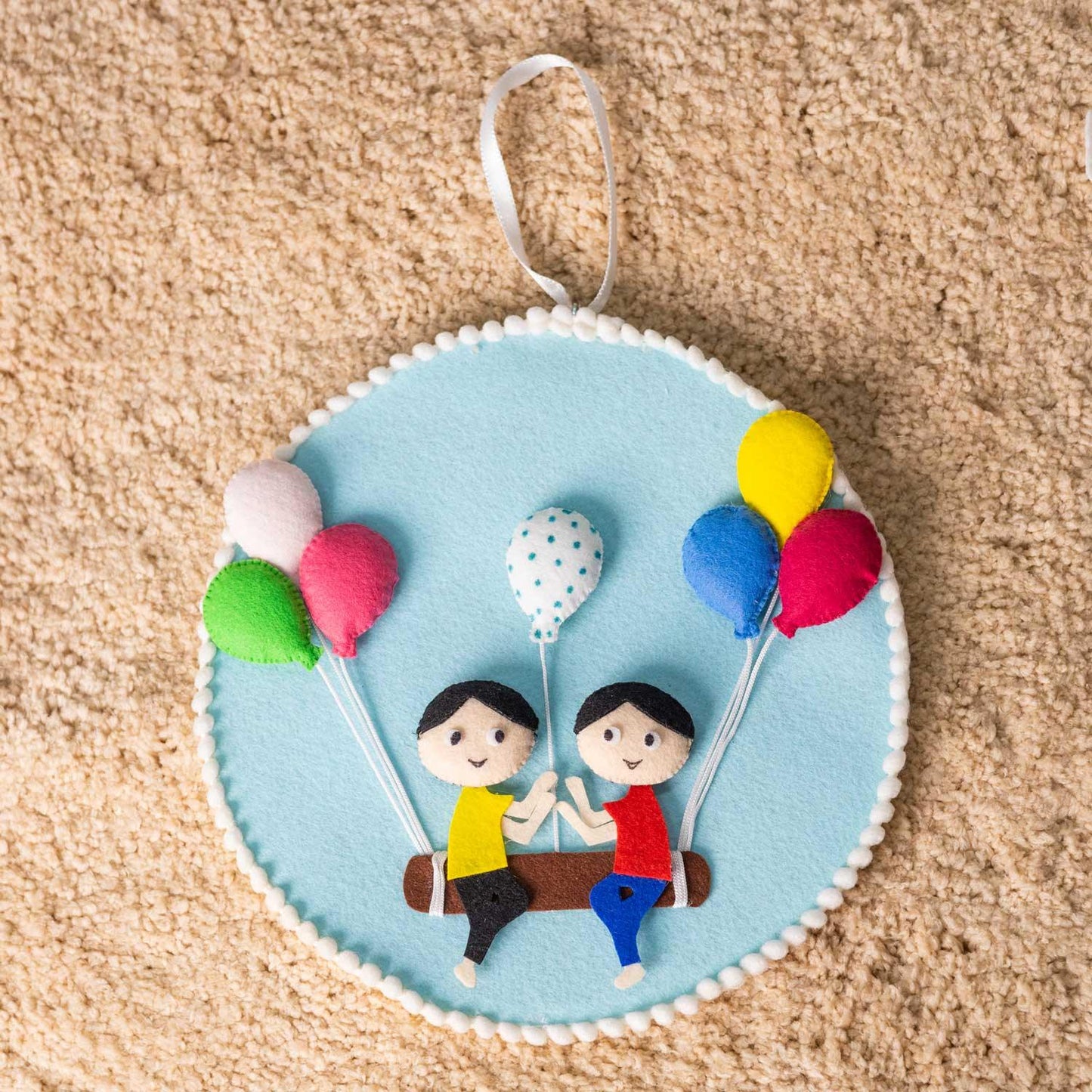 Sibling Swing - Felt Rakhi Wall Hanging