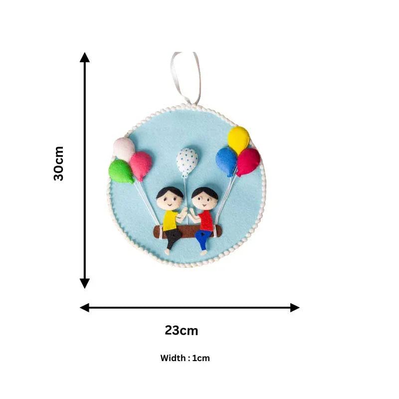 Sibling Swing - Felt Rakhi Wall Hanging