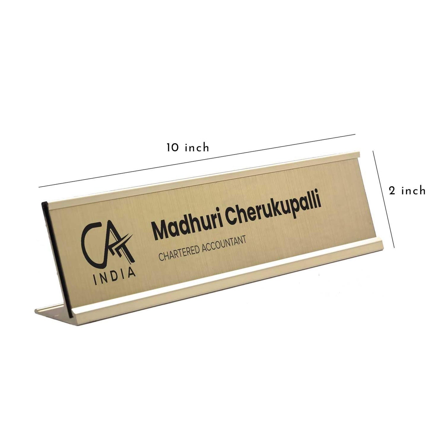 Slimline Desk Name Plate for Chartered Accountant (CA)