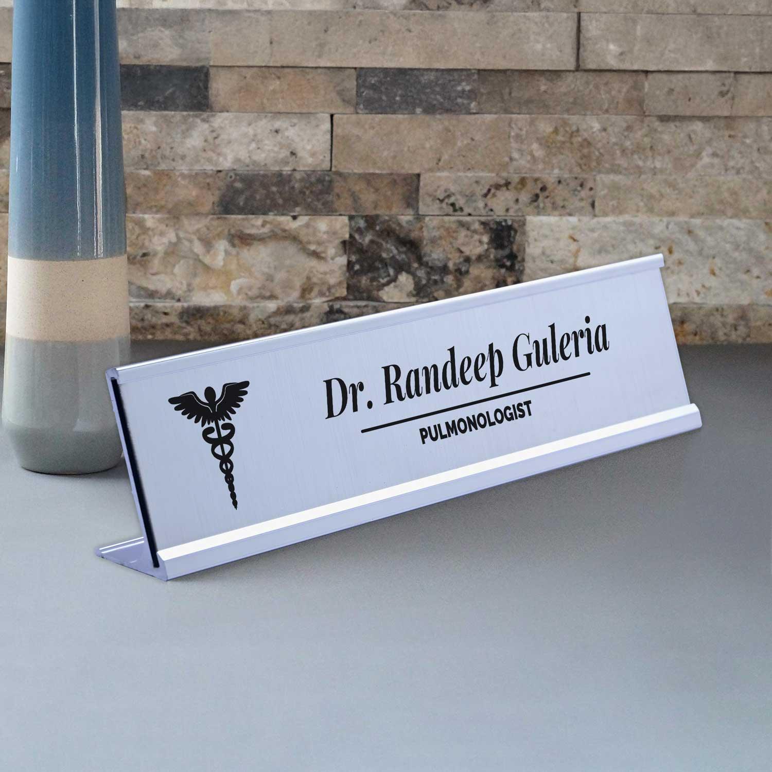 Slimline Desk Name Plate for Doctors – Housenama