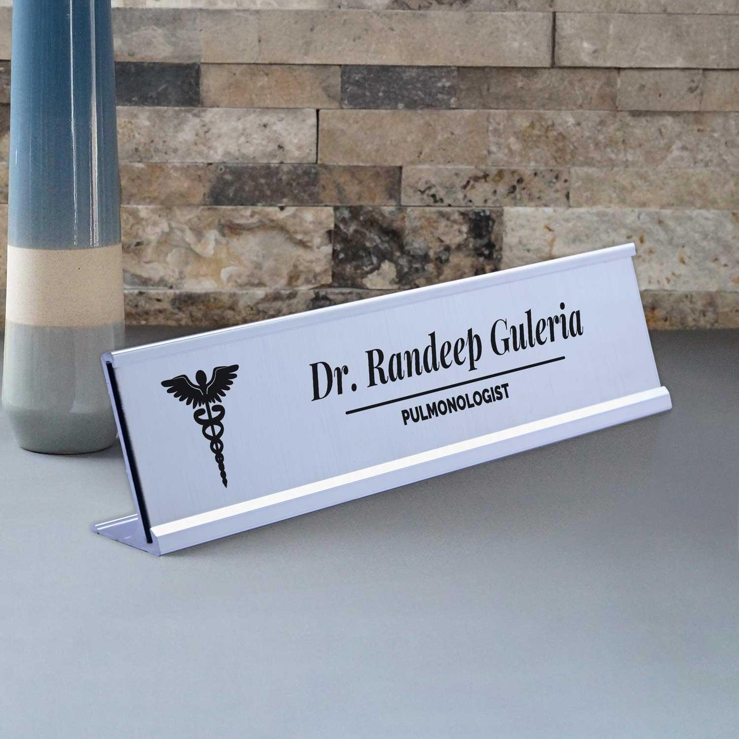 Slimline Desk Name Plate for Doctors