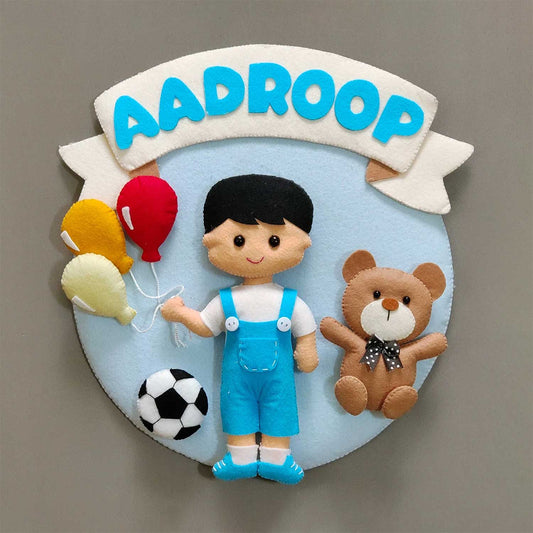 Boy with Balloons - Felt Wall Hanging