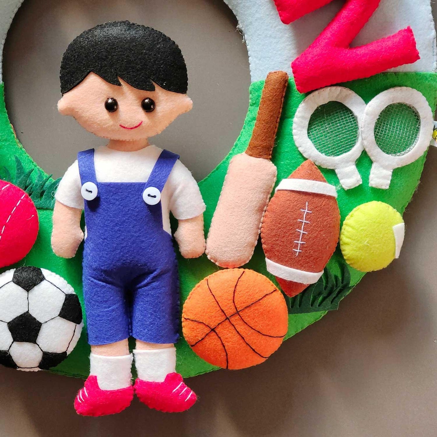 Personalized Felt Name Plate - Sports Theme