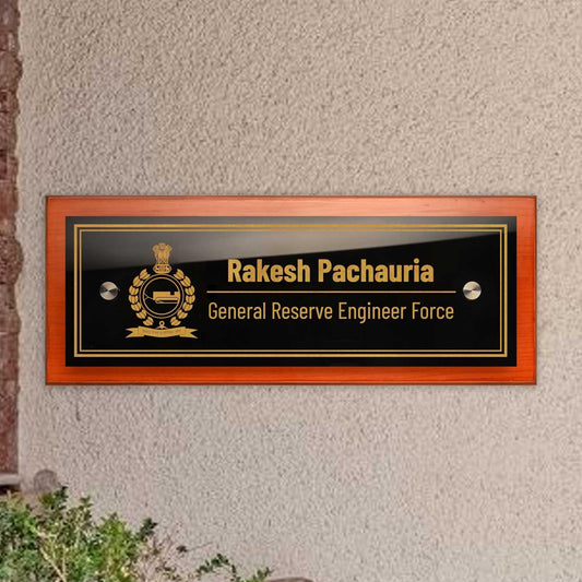 Teak Float Name Plate - General Reserve Engineer Force (GREF) - Housenama